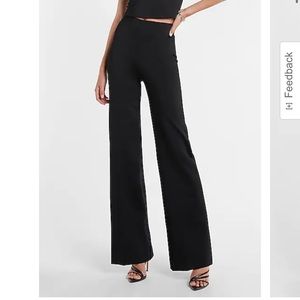 Express Black Body Contour Wide Leg Super High Rise Pant, Size XL